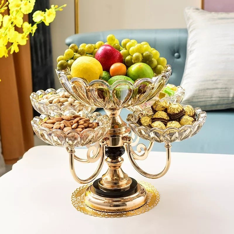 European Style Rotating Dry Fruits Platter Stand Fruit Bowl