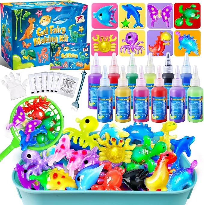 magic water elf toy kit for kids - aqua fairy water gel kit - 12 colors