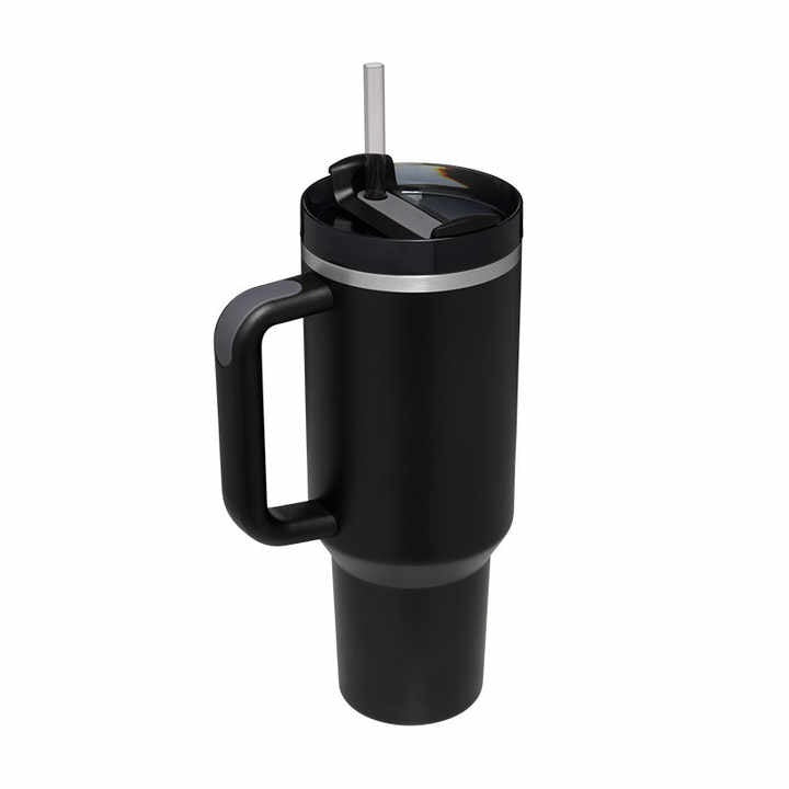 40 oz Insulated Tumbler Thermos Flask with Straw & Lid – Stainless Steel Double-Walled
