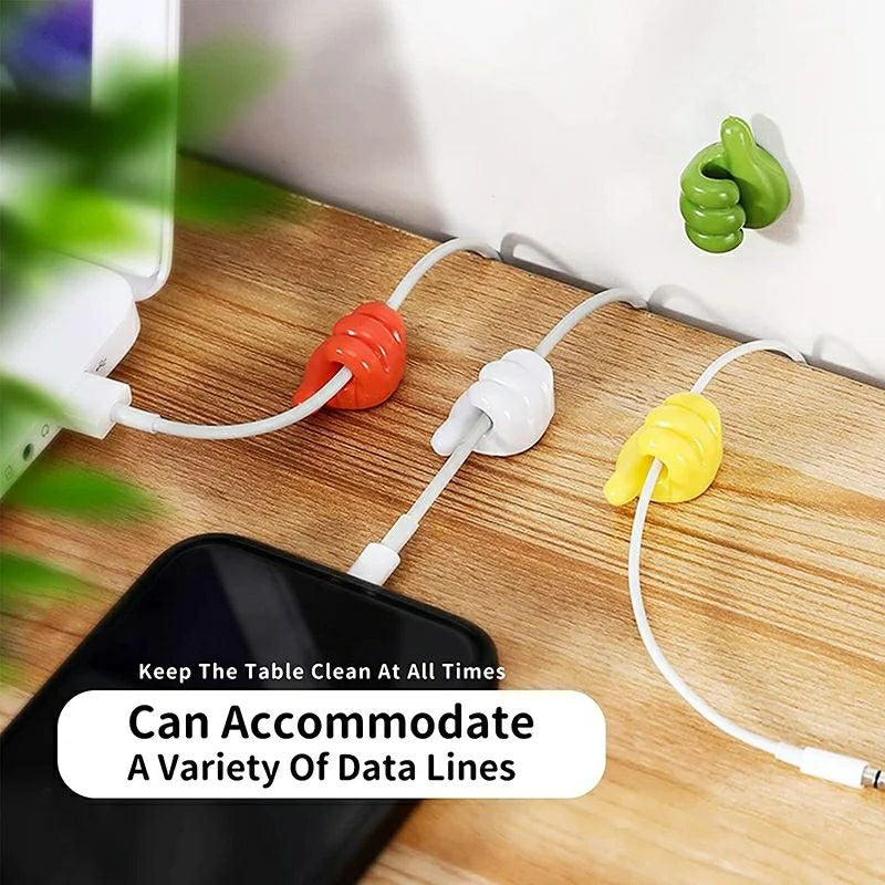 5/10/20Pcs Silicone Thumb Wall Hooks Self-Adhesive Thumb Cable