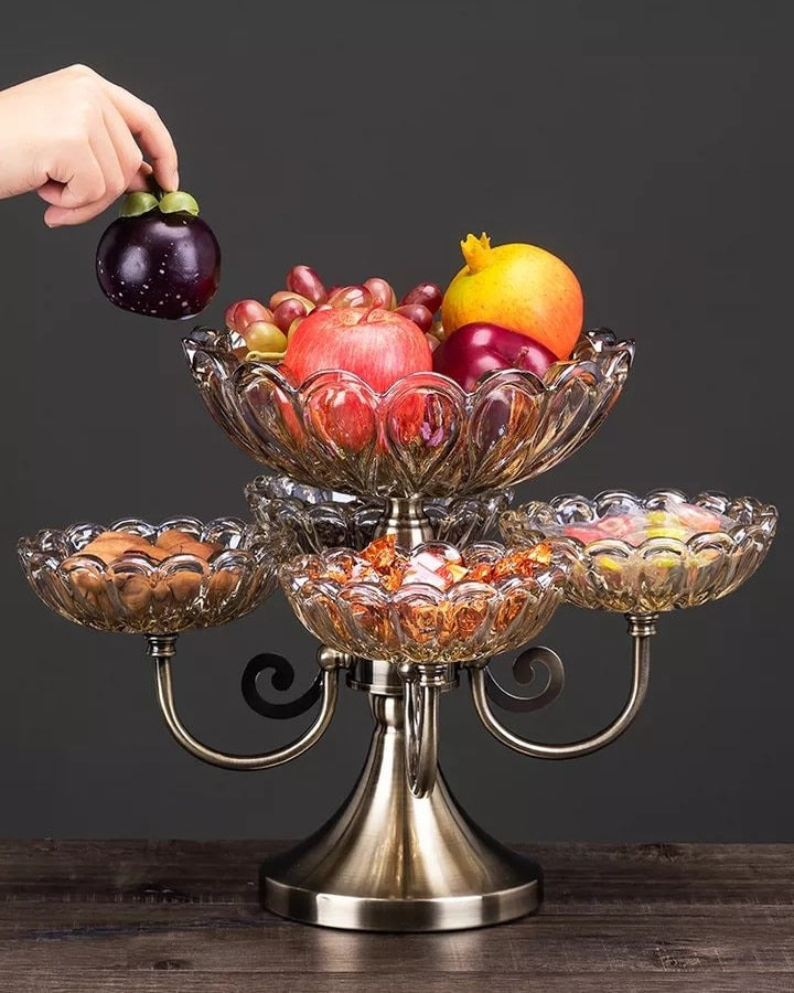 European Style Rotating Dry Fruits Platter Stand Fruit Bowl