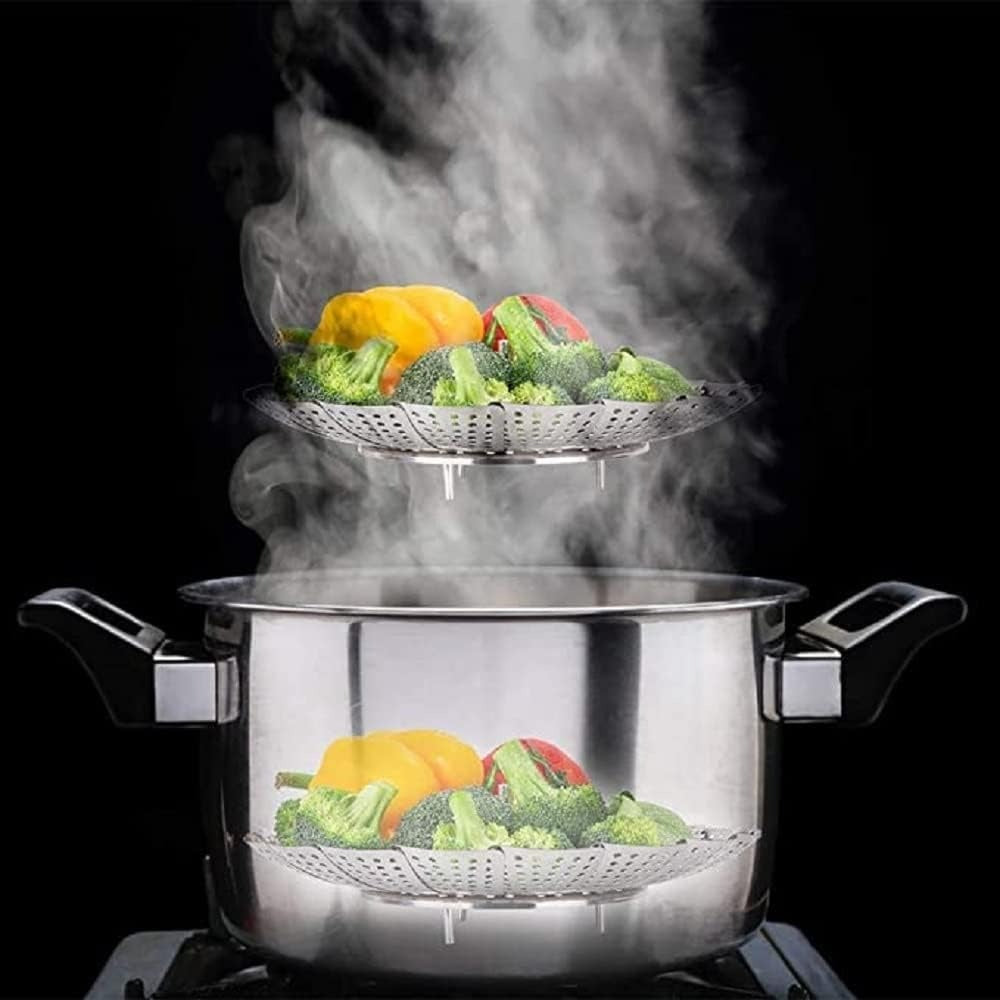 Folding Steamer Steam Stainless Steel Basket Steamer Expandable
