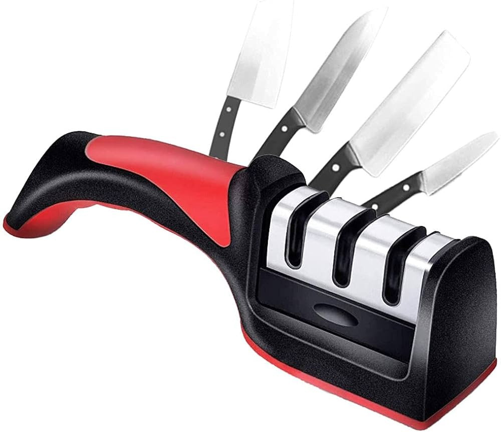 Face Value Kitchen Knife Sharpener Adjustable 4 in 1 Manual Knives